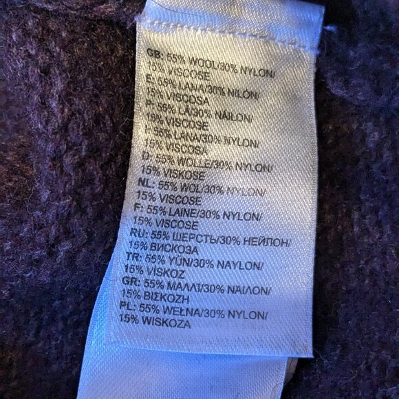 North Face Womens Burgundy Purple Wool Blend Sweater Large - Picture 11 of 12